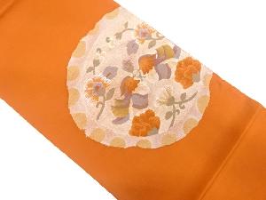 向かい鳥に花模様織り出し　袋帯